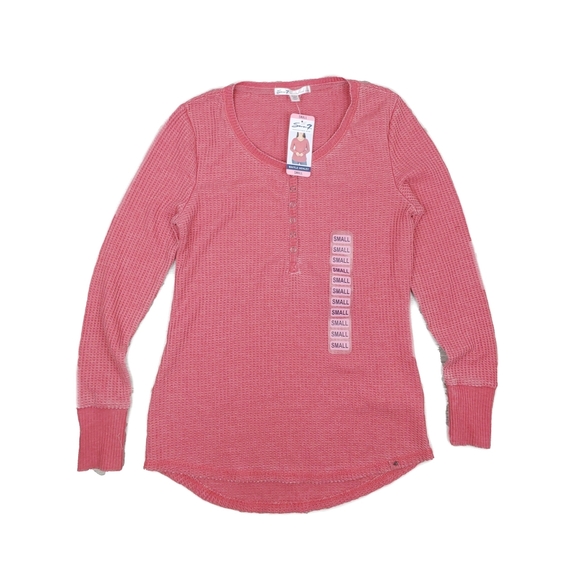NWT Seven7 Ladies S.Various Colors Waffle Henley Long Sleeve Top - Picture 11 of 12